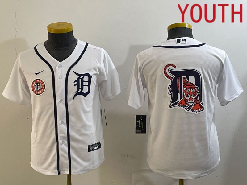 Youth Detroit Tigers Blank White Game 2024 Nike MLB Jersey style 4